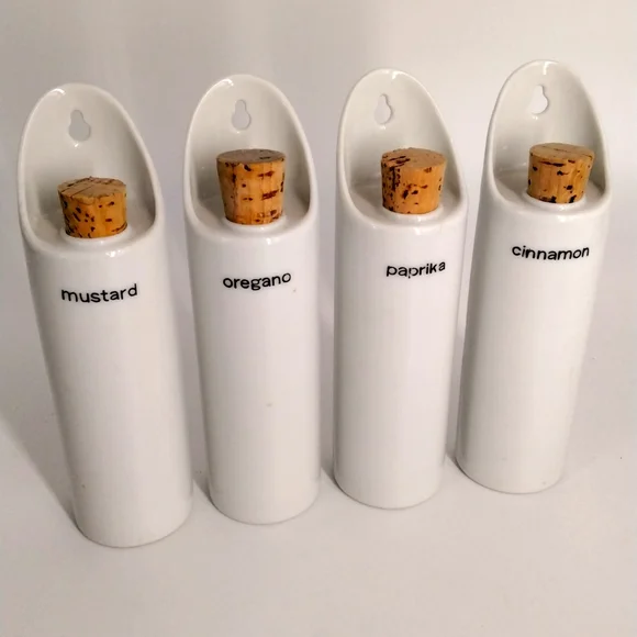 Kitchen Vintage White Ceramic Spice Jars Poshmark